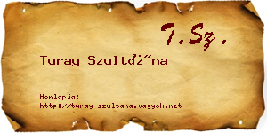 Turay Szultána névjegykártya